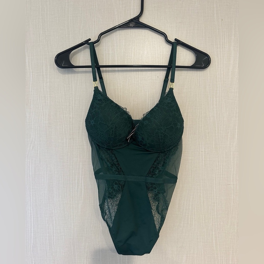 Victoria's Secret Green Lace Bodysuit